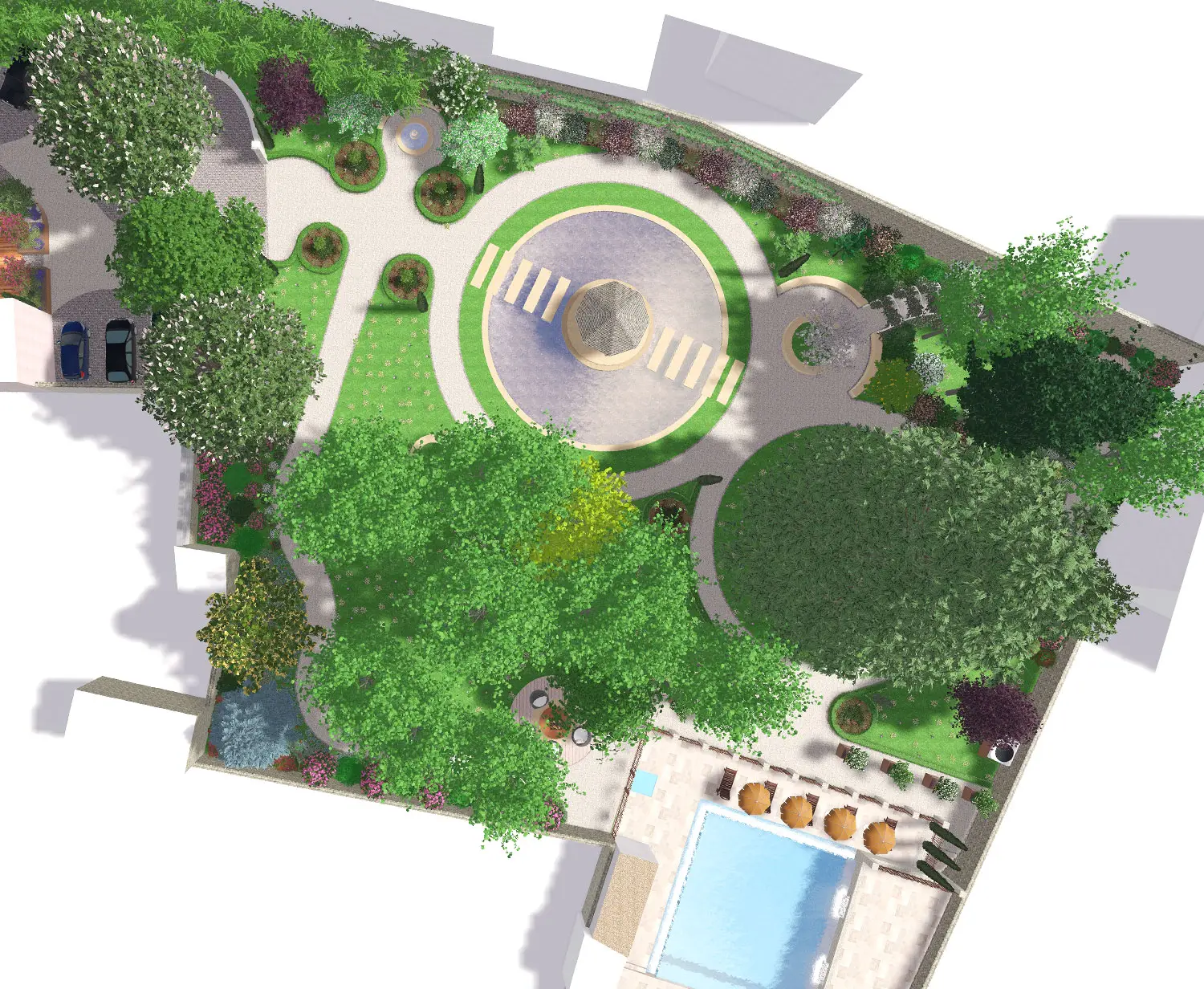 Parc romantique vue réaliste