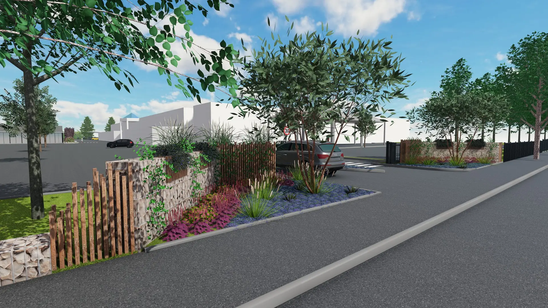 Proposition aménagement entrée super marché, Visuel 3D professionnel