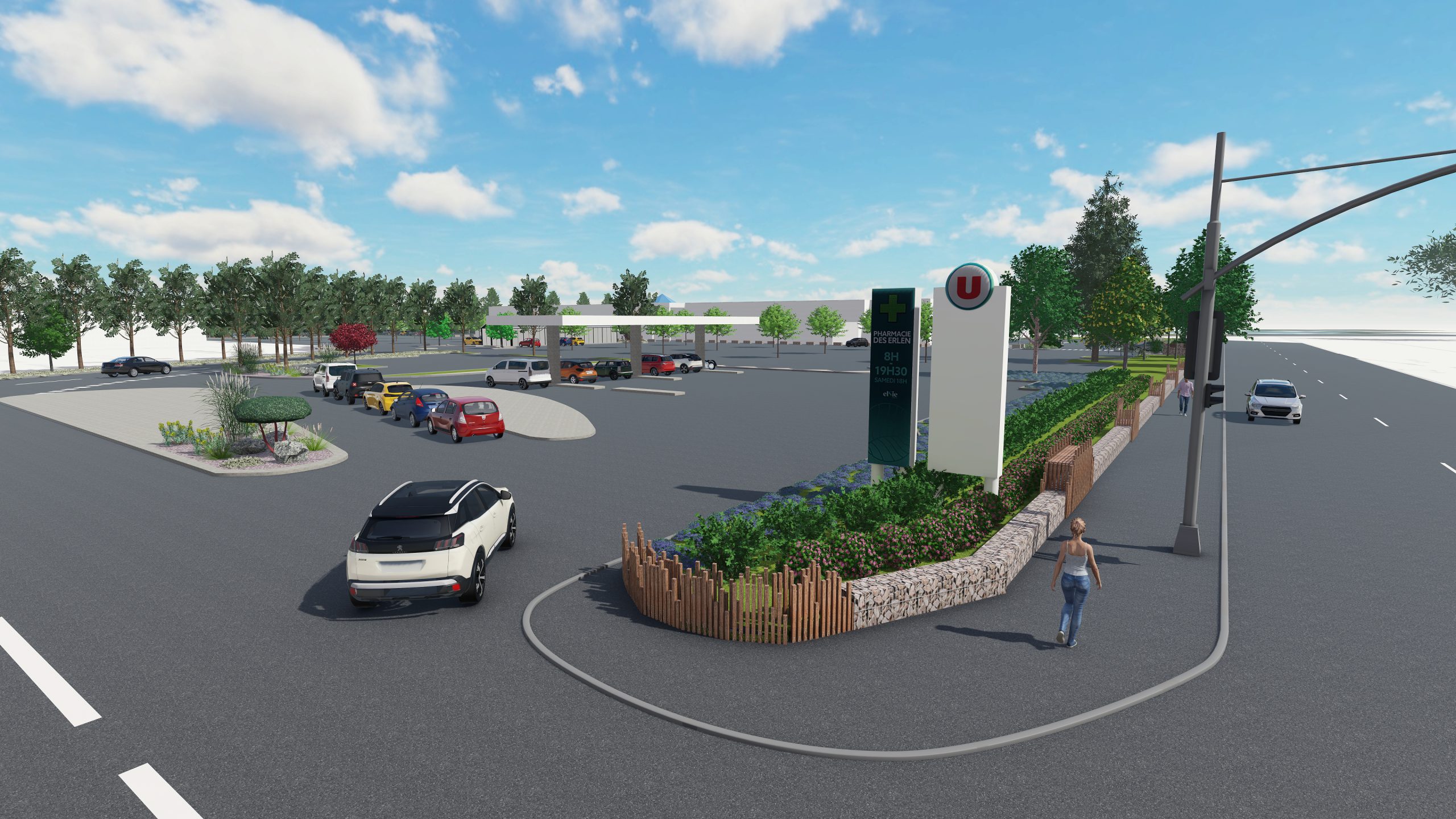 Visuel 3D professionnel aménagement supermarché